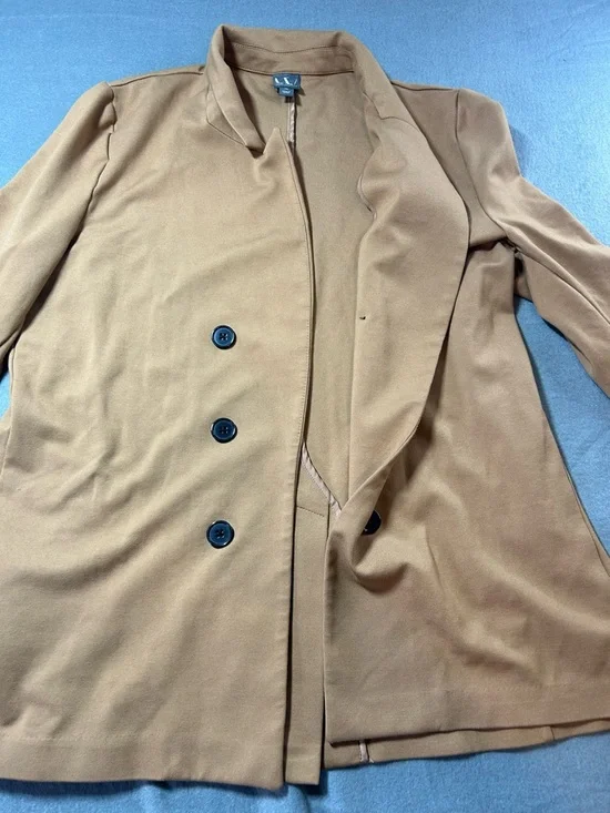 Worthington Tan Double-Breasted Trench Coat - Picture 3 of 14
